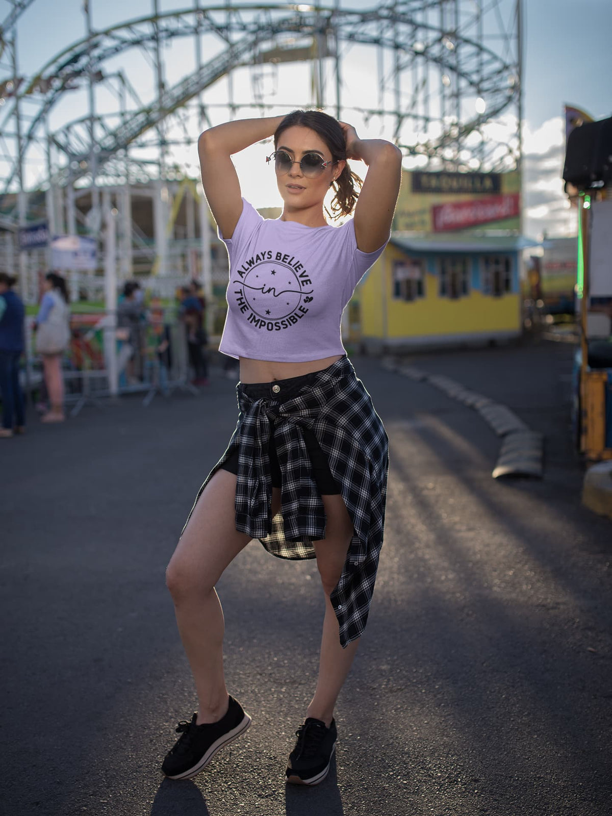 Karavirs® Convinced Iris Lavender crop top for women India