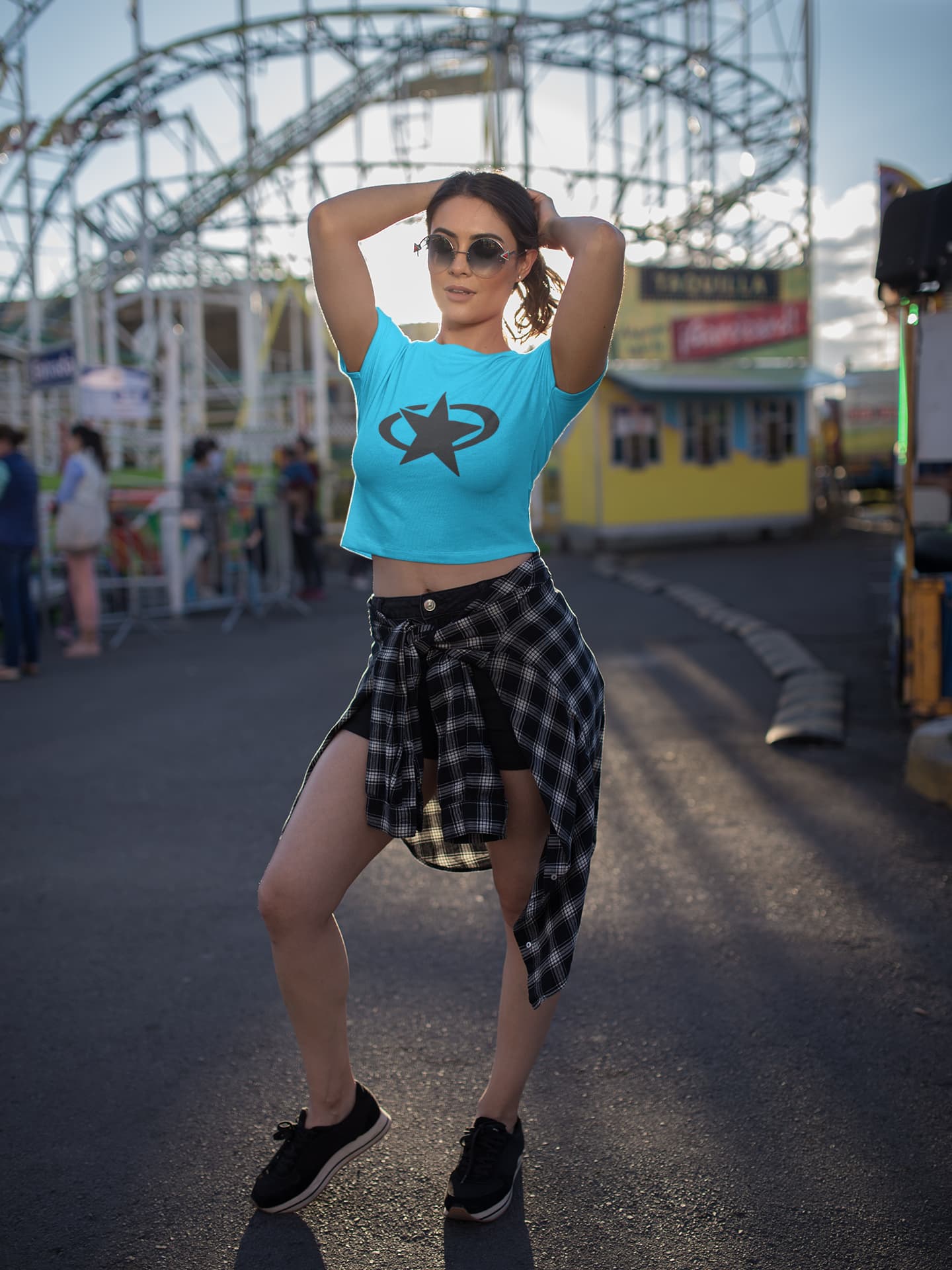 WOMENS SKY BLUE CROP TOP