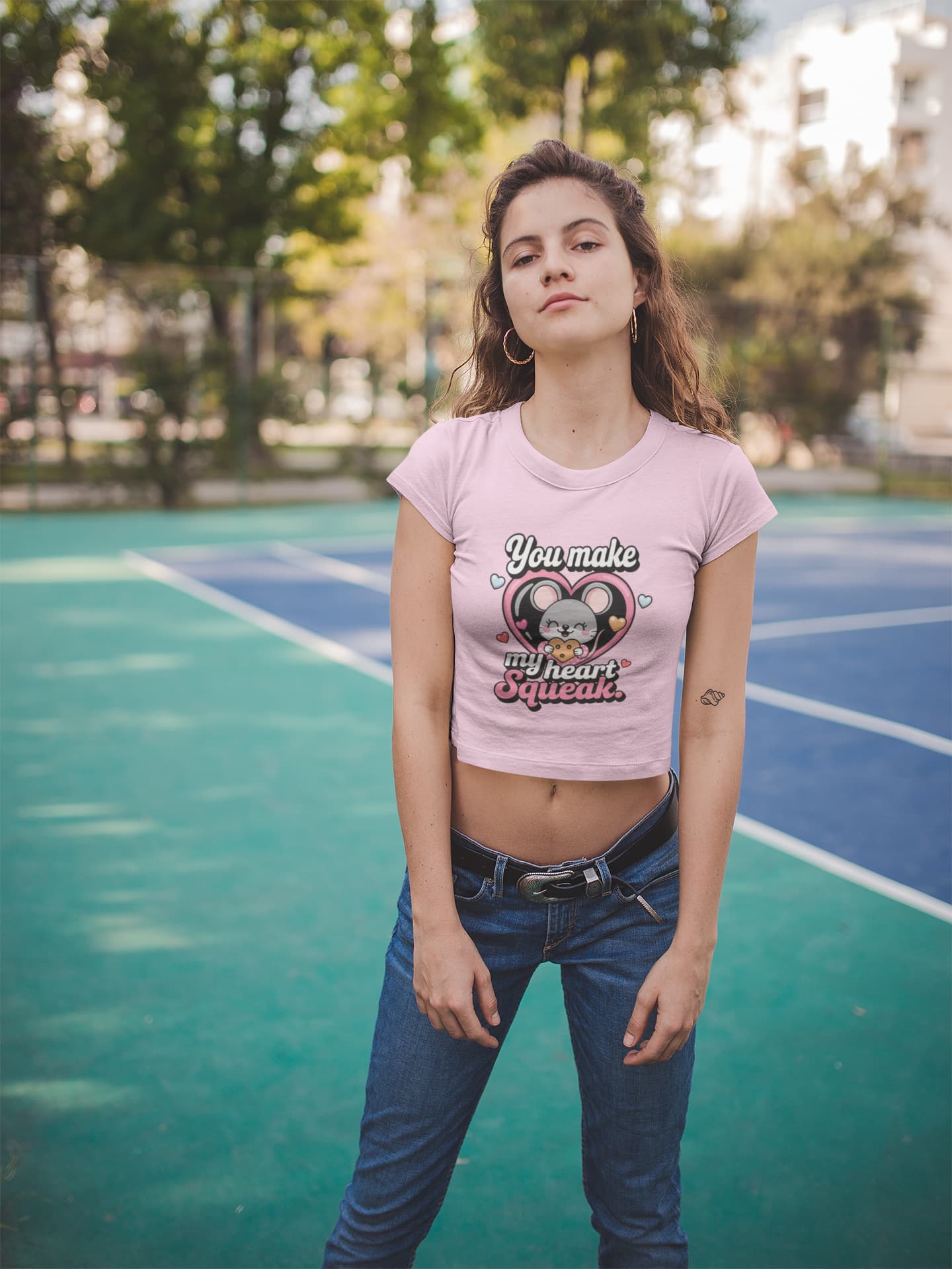 Women's Light Pink Crop Tops