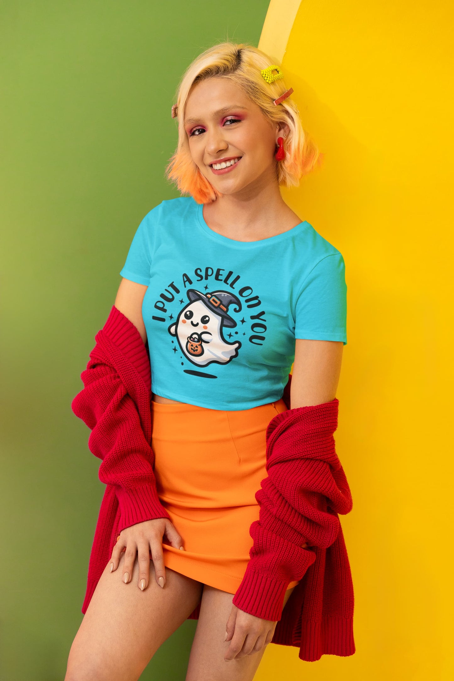 Women's Sky Blue Crop Tops