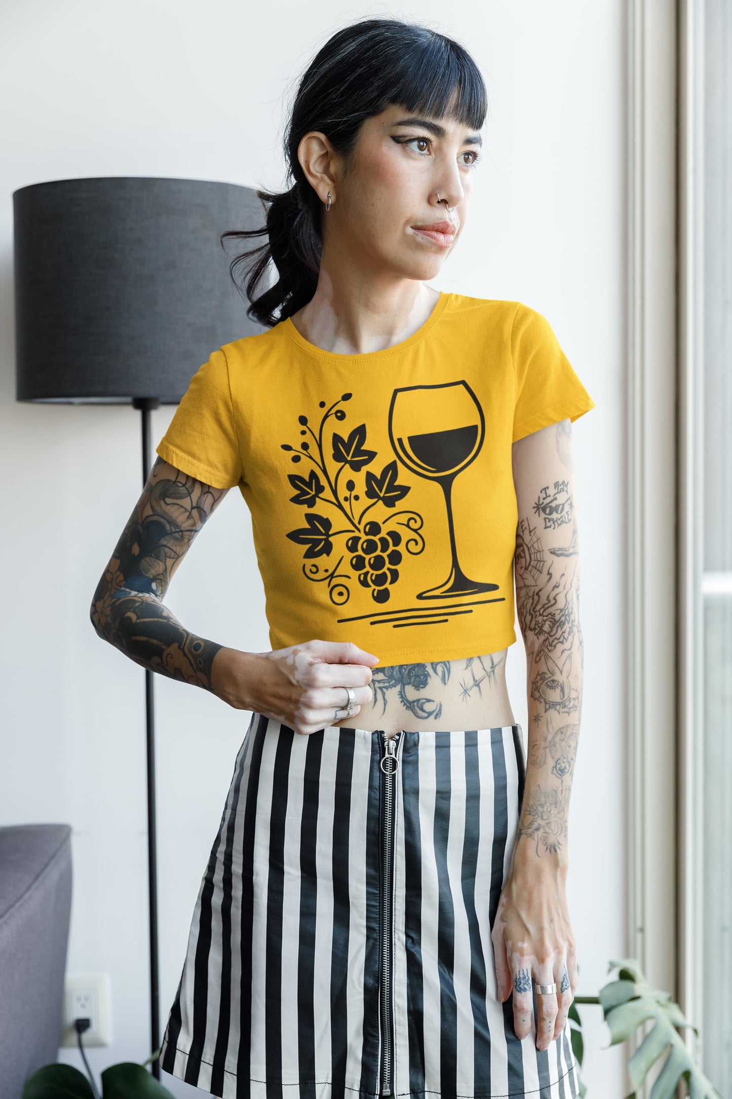 Women's Golden Yellow Crop Tops