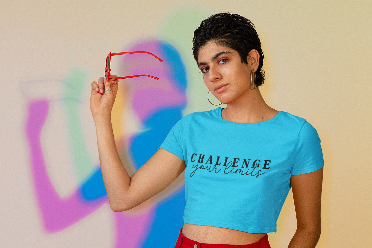 WOMENS SKY BLUE CROP TOP