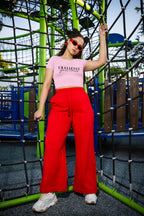 WOMENS LIGHT PINK CROP TOP
