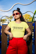 WOMENS BUTTER YELLOW CROP TOP