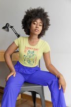 Women's Butter Yellow Crop Tops