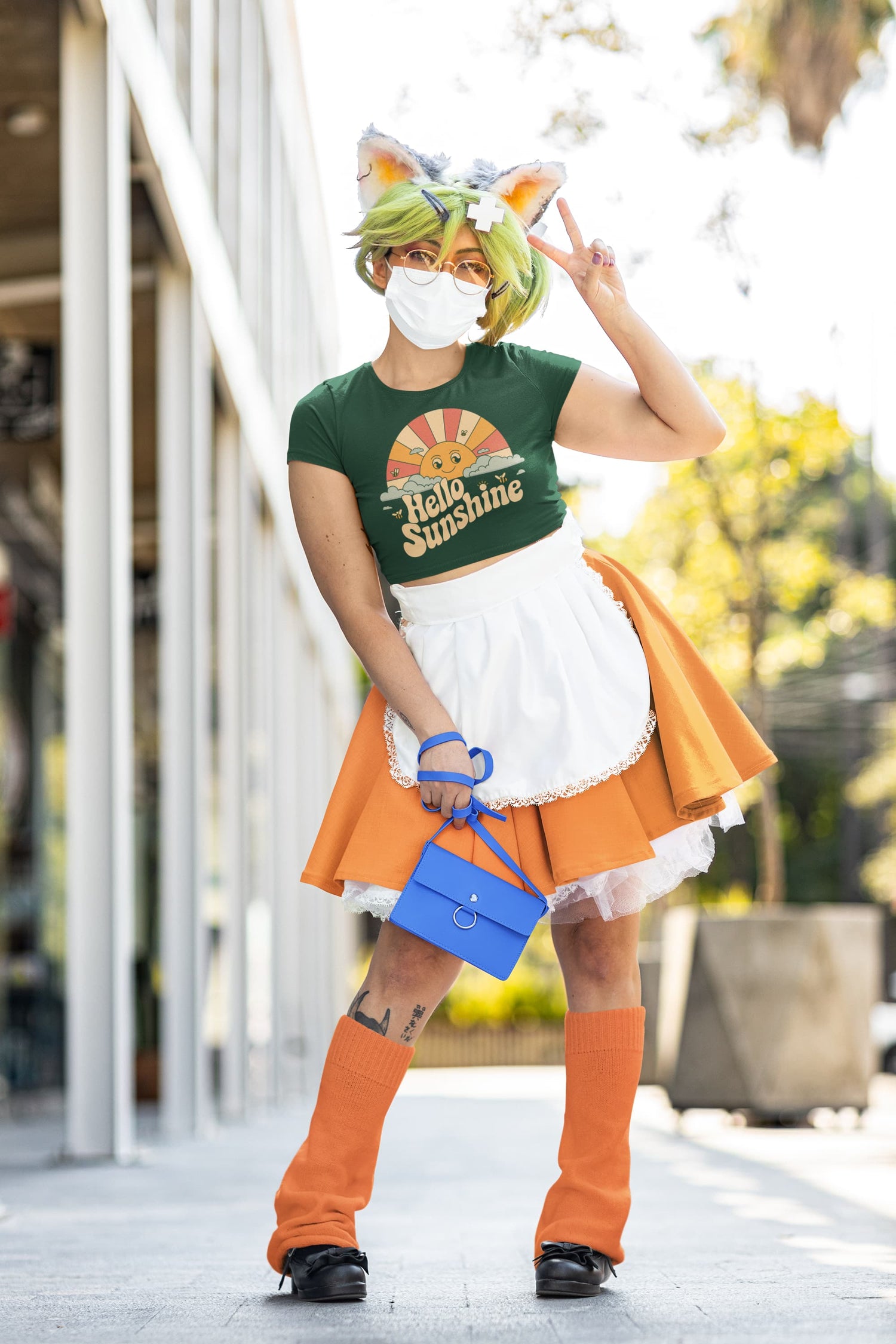 Women’s Olive Green Crop Tops