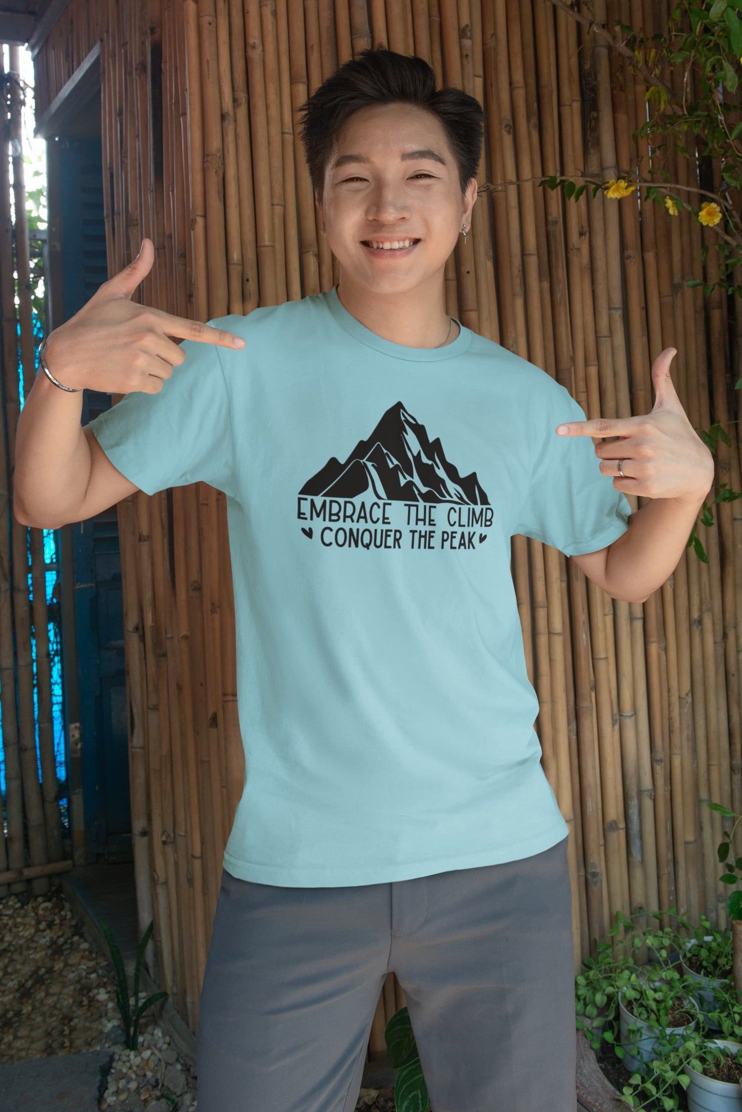 MENS SURF BLUE ROUNDNECK T-SHIRT