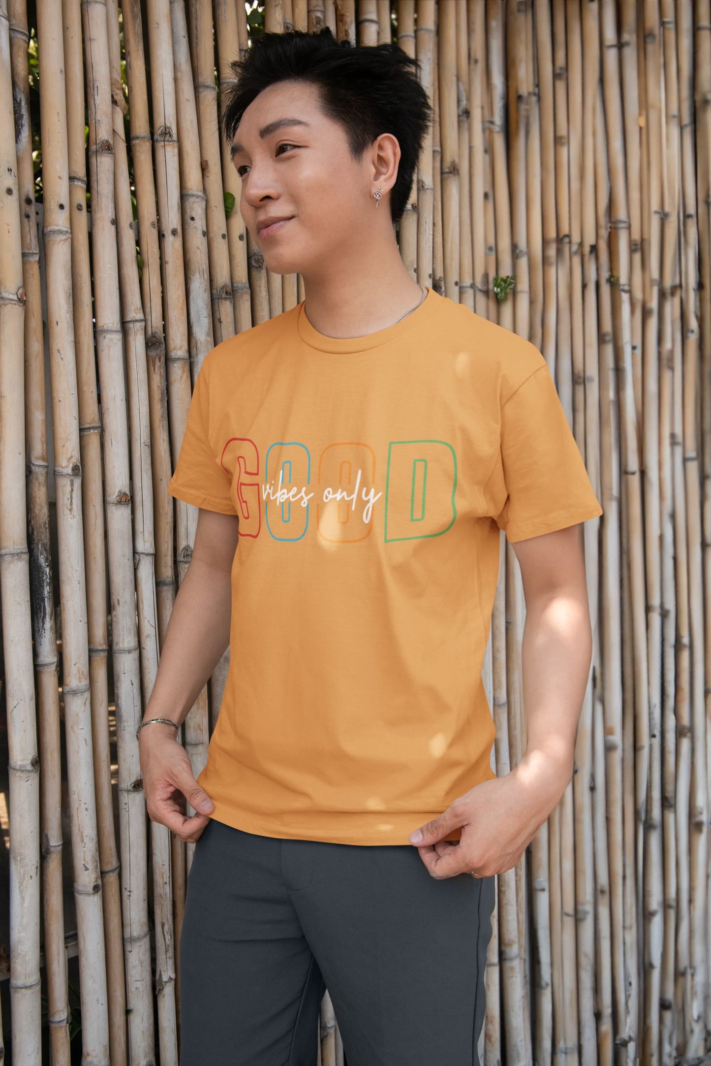 Men's Mustard Yellow Round Neck T-shirts