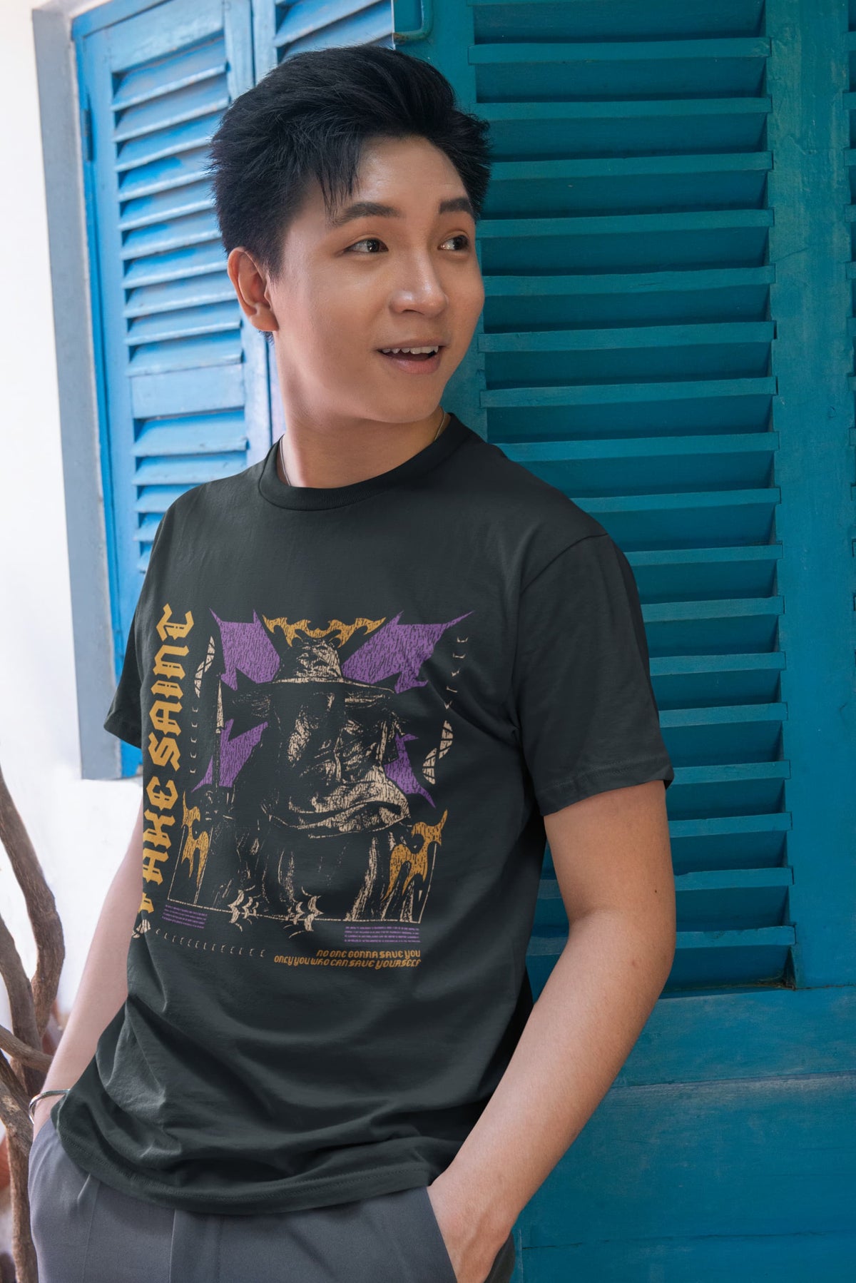 Men's Black Round Neck T-shirts