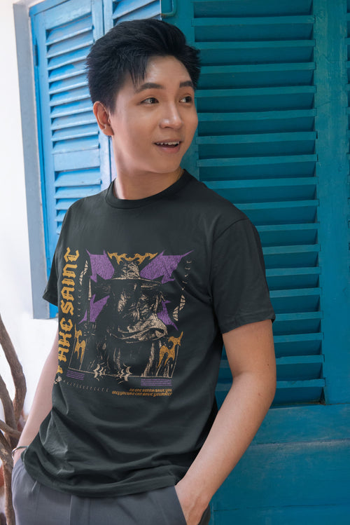 Karavirs® Alloy Black graphic tee for men India
