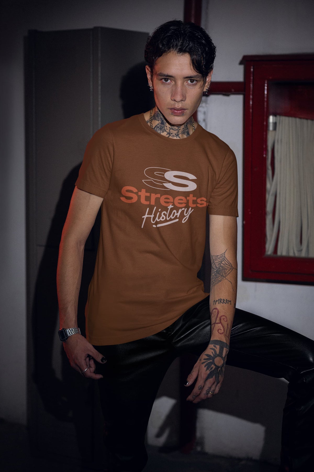 MENS COFFEE BROWN ROUNDNECK T-SHIRT