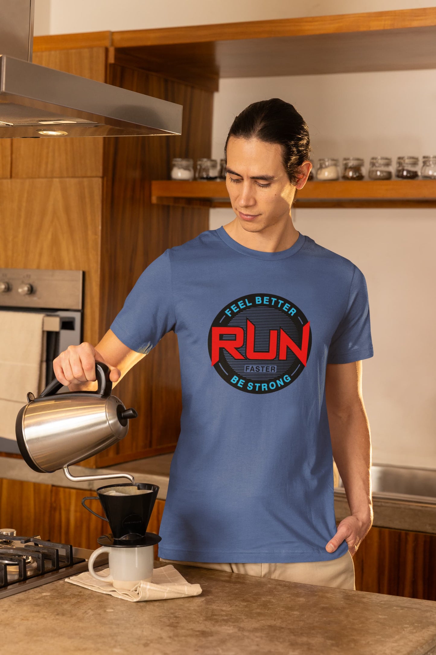 MENS SMOKE BLUE ROUNDNECK T-SHIRT