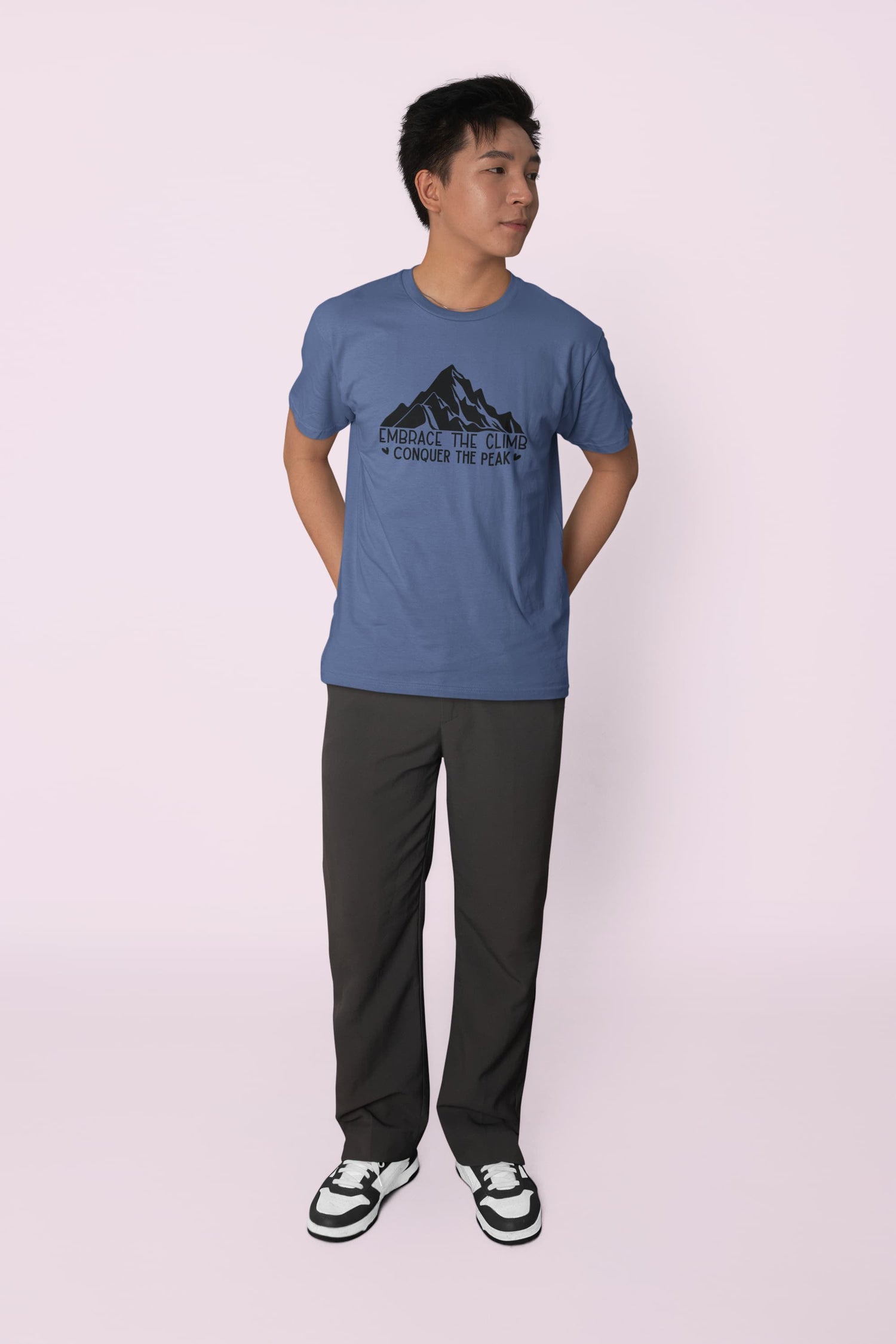 MENS SMOKE BLUE ROUNDNECK T-SHIRT