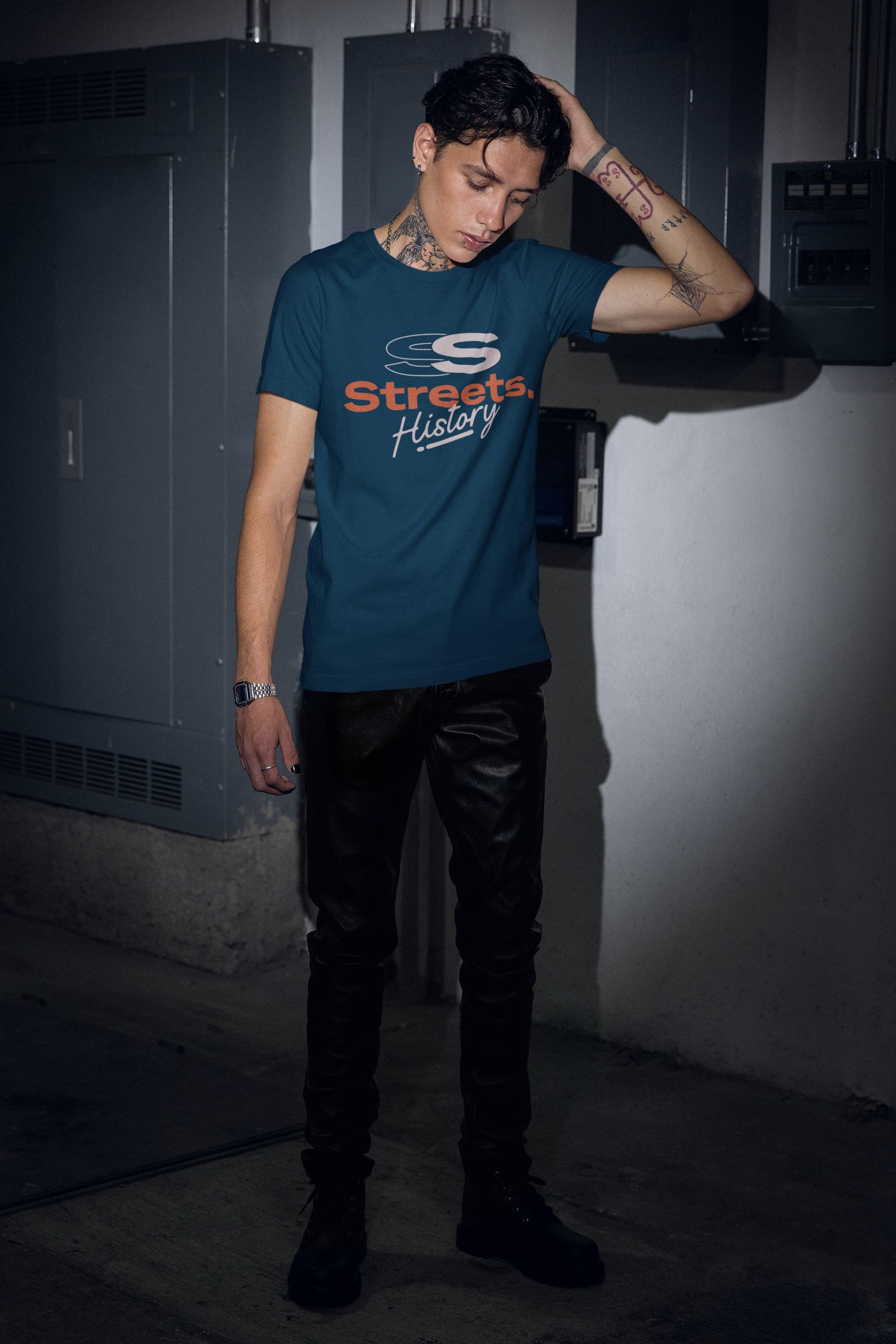 MENS NAVY BLUE ROUNDNECK T-SHIRT