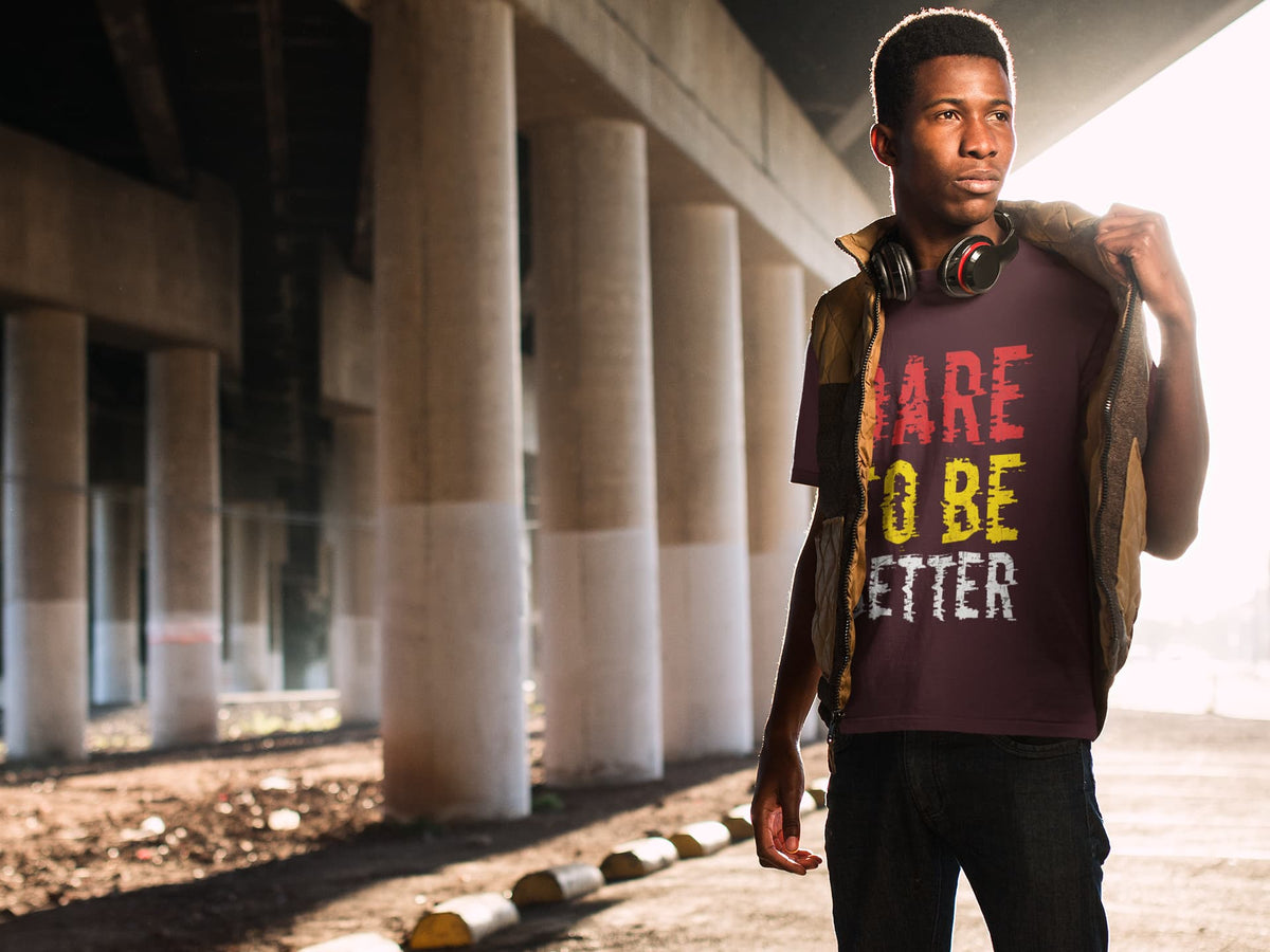 Men's Burgundy Rund Neck T-shirt