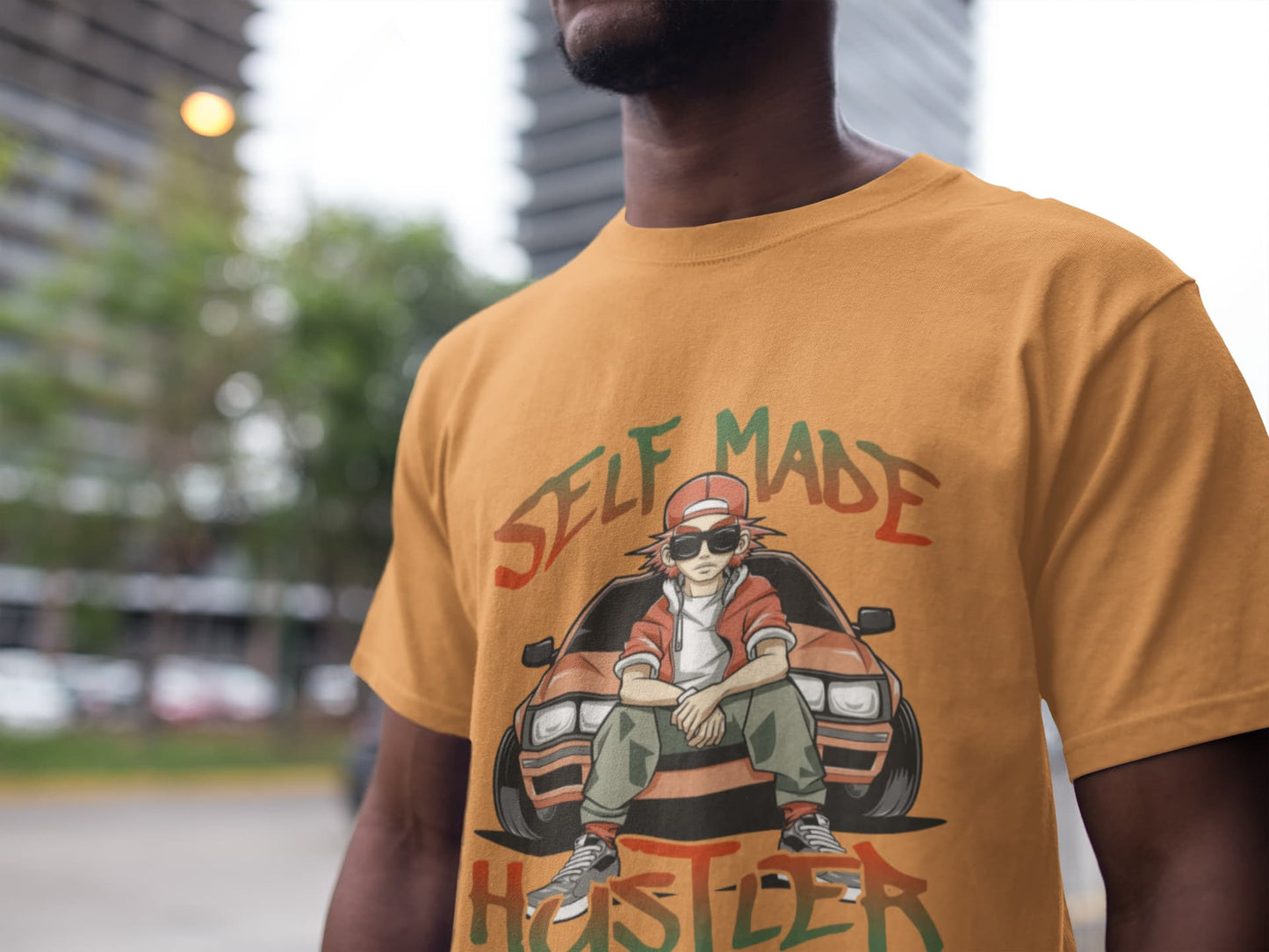 Men's Mustard Yellow Round Neck T-shirts