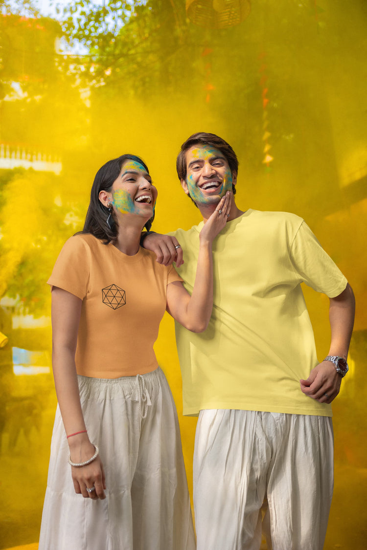 WOMENS MUSTARD YELLOW CROP TOP