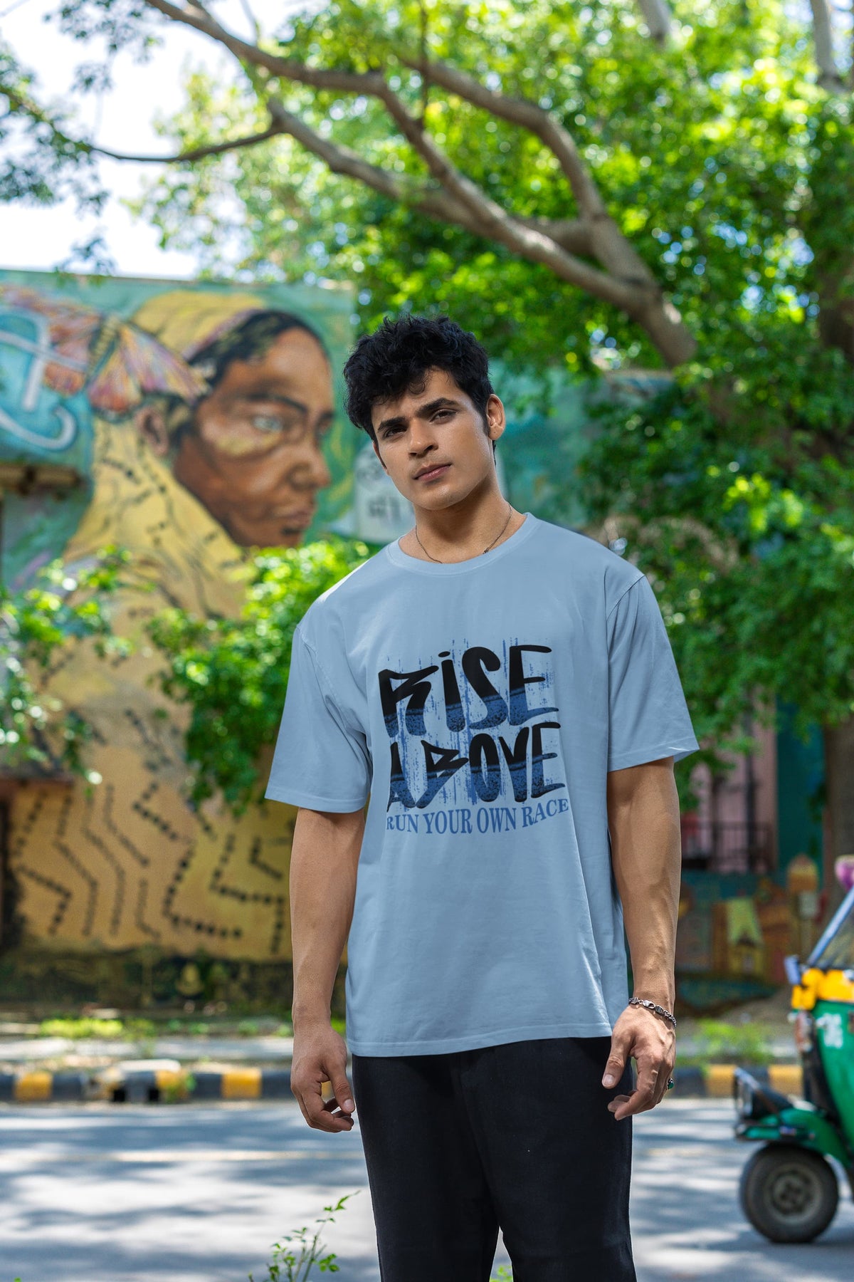 Karavirs® Lead Baby Blue graphic tee for men India