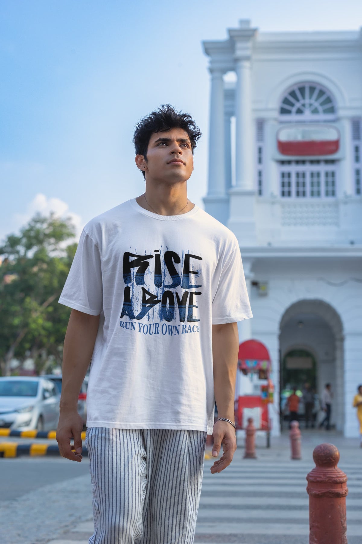 Karavirs® Lead White graphic tee for men India