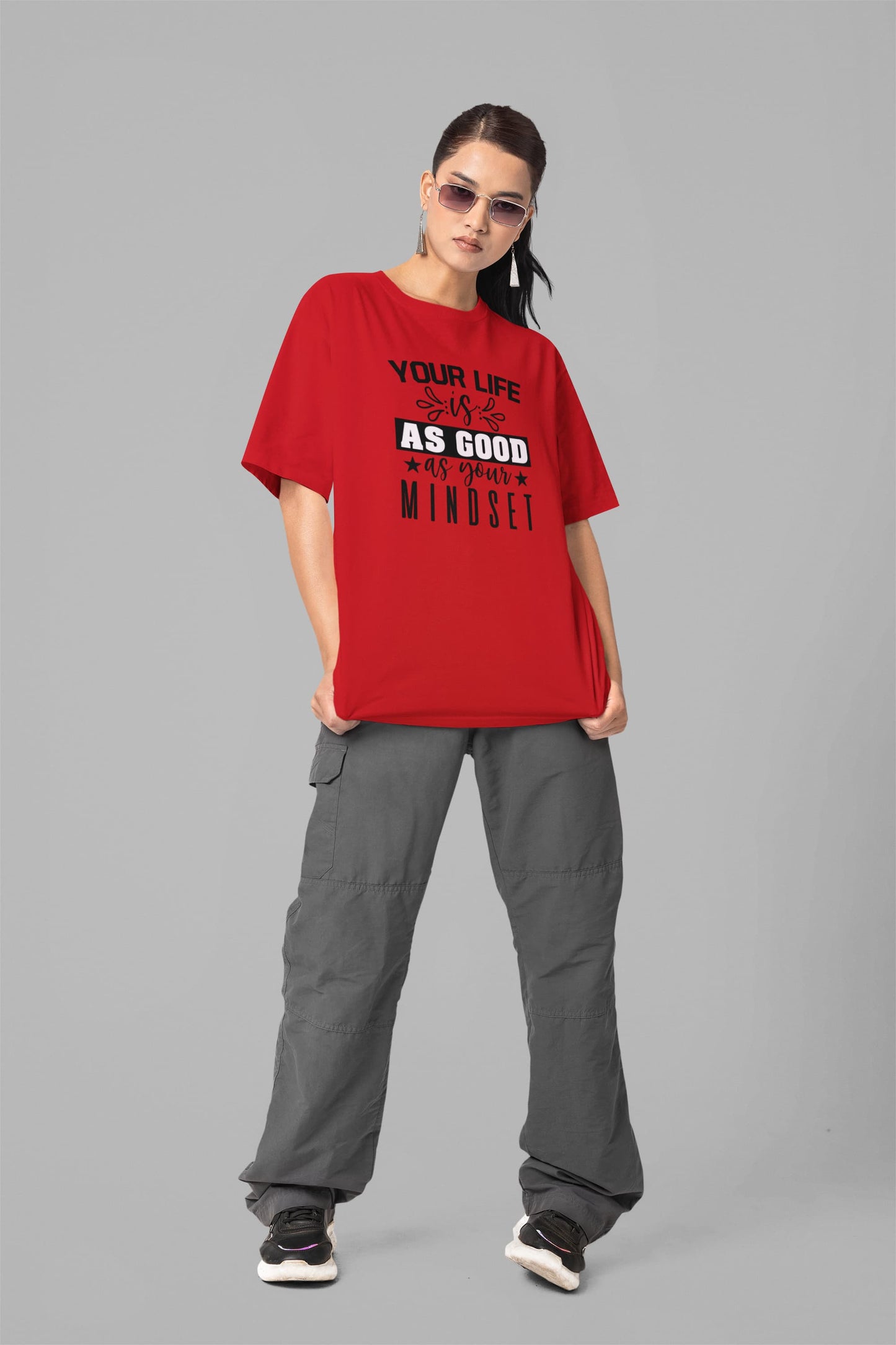 WOMENS RED OVERSIZED T-SHIRT