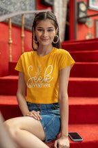 WOMENS GOLDEN YELLOW CROP TOP