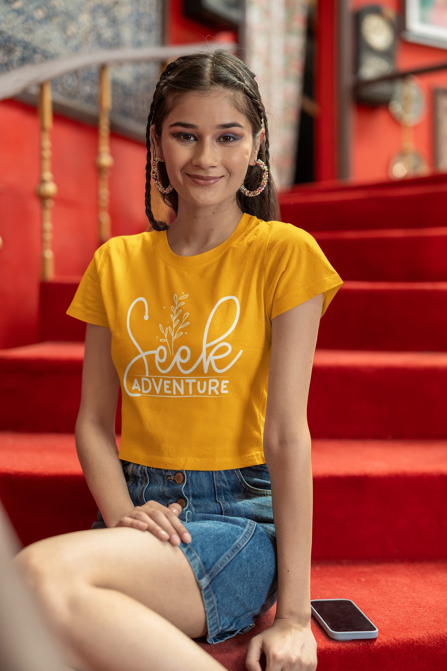 WOMENS GOLDEN YELLOW CROP TOP