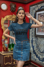 WOMENS NAVY BLUE CROP TOP
