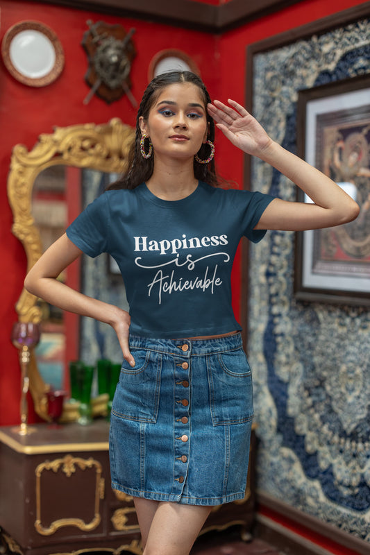 WOMENS NAVY BLUE CROP TOP