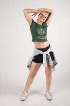 Women's Olive Green Crop Tops