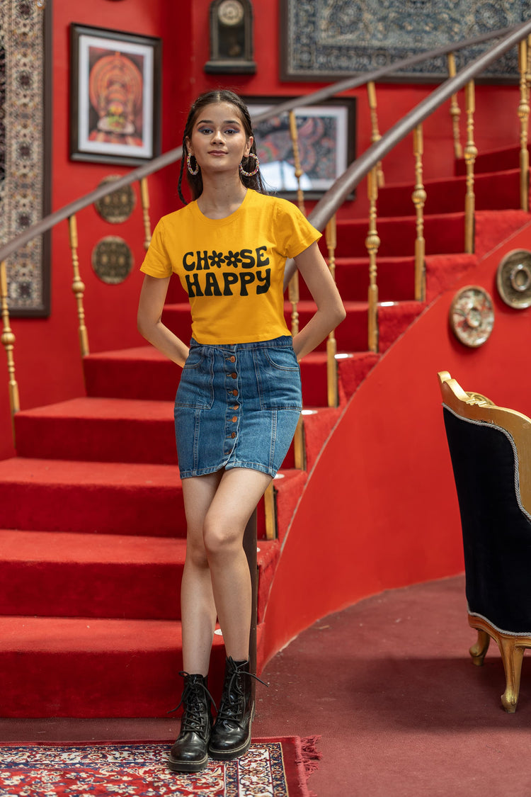 WOMENS GOLDEN YELLOW CROP TOP