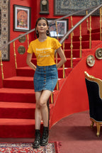 WOMENS GOLDEN YELLOW CROP TOP