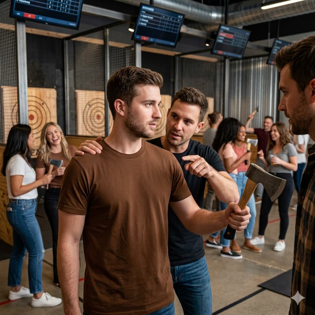 Men's Coffee Brown Round Neck T-shirt