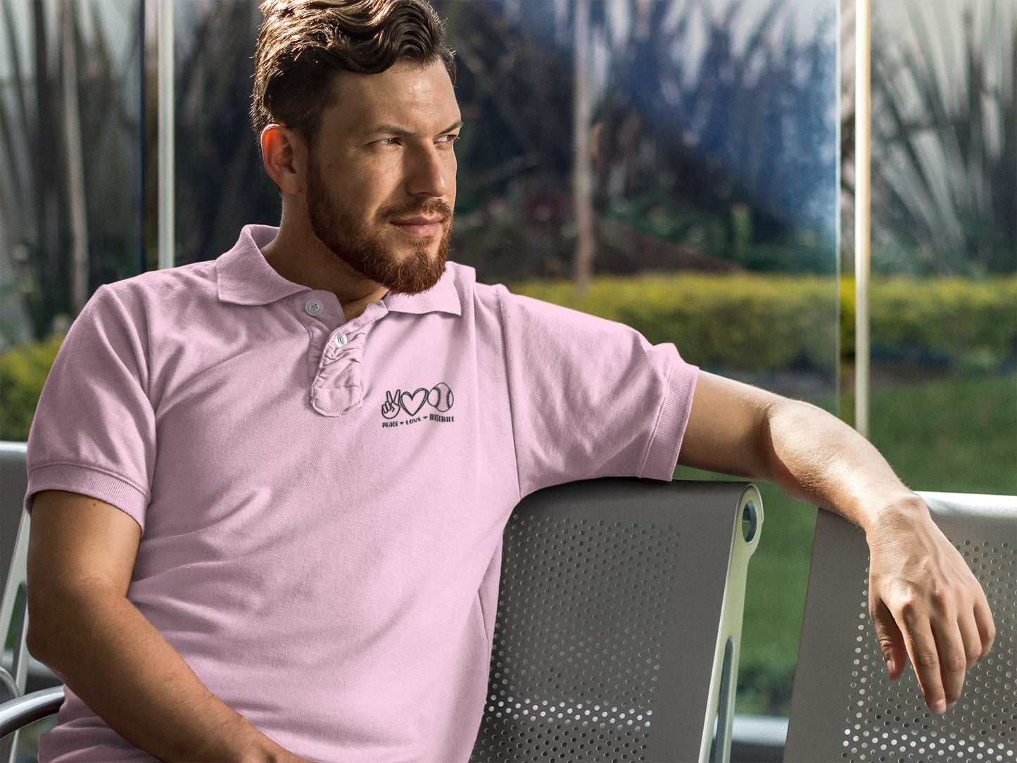 Men's Light Pink Polo T-shirts