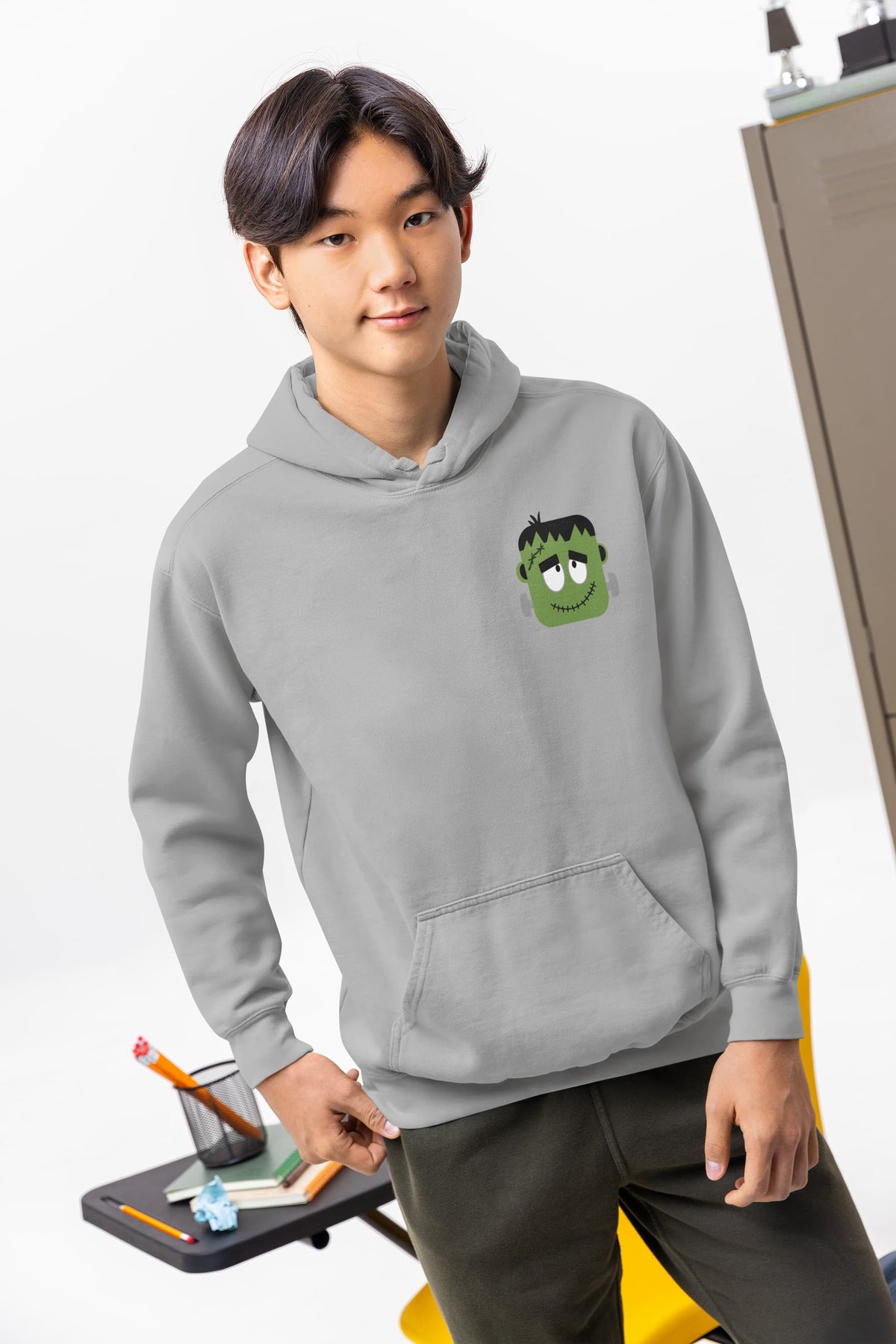 Men's Melange Grey Hoodies