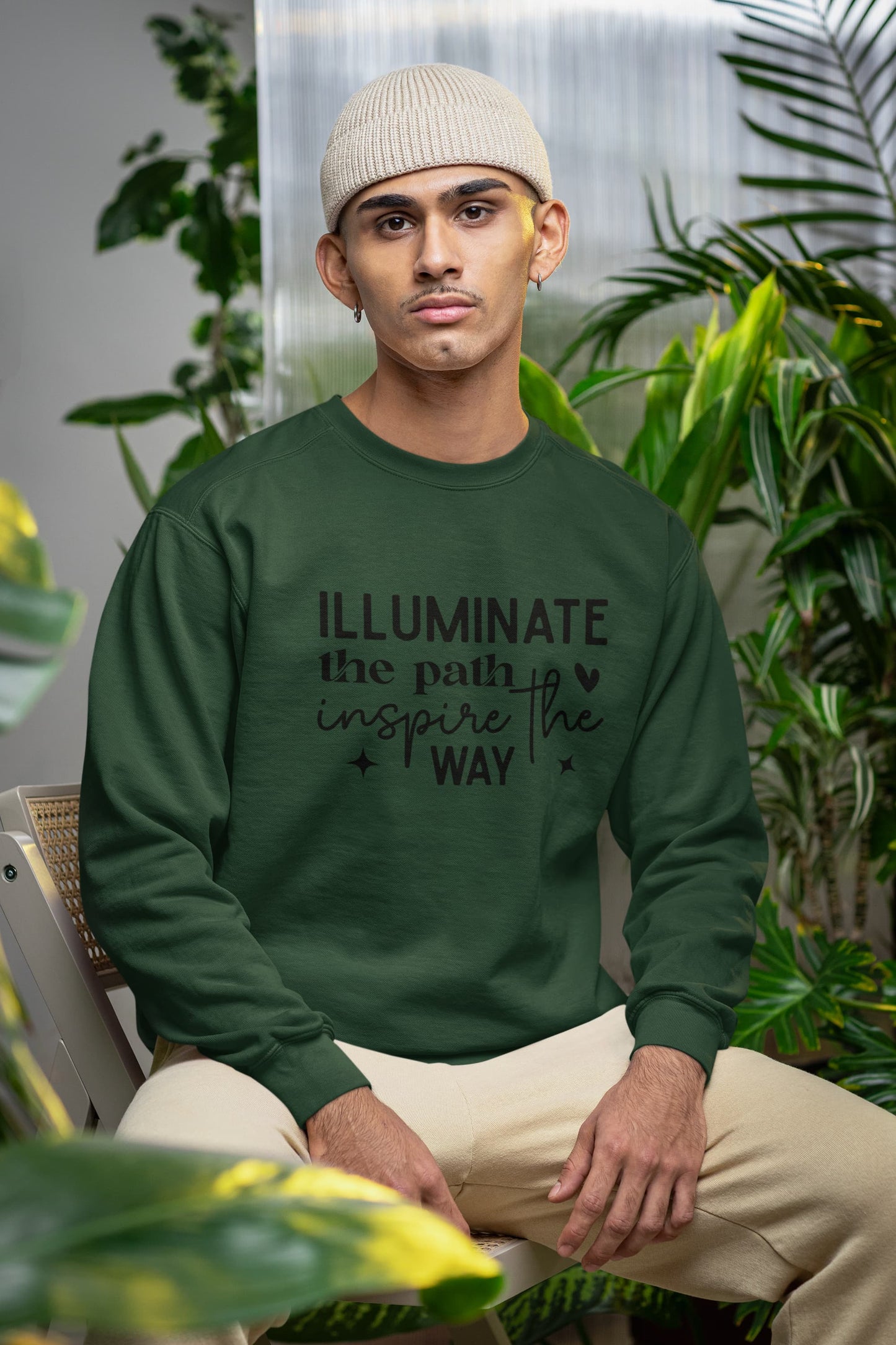 MENS OLIVE GREEN SWEATSHIRT