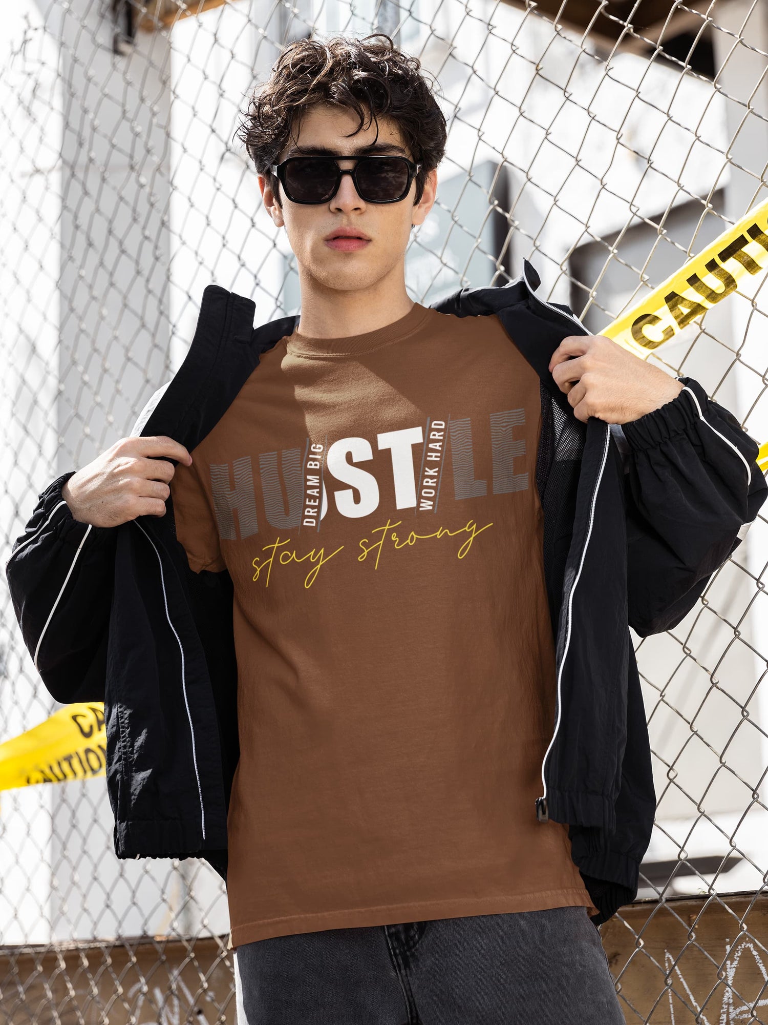 Men’s Coffee Brown Round Neck T-shirts