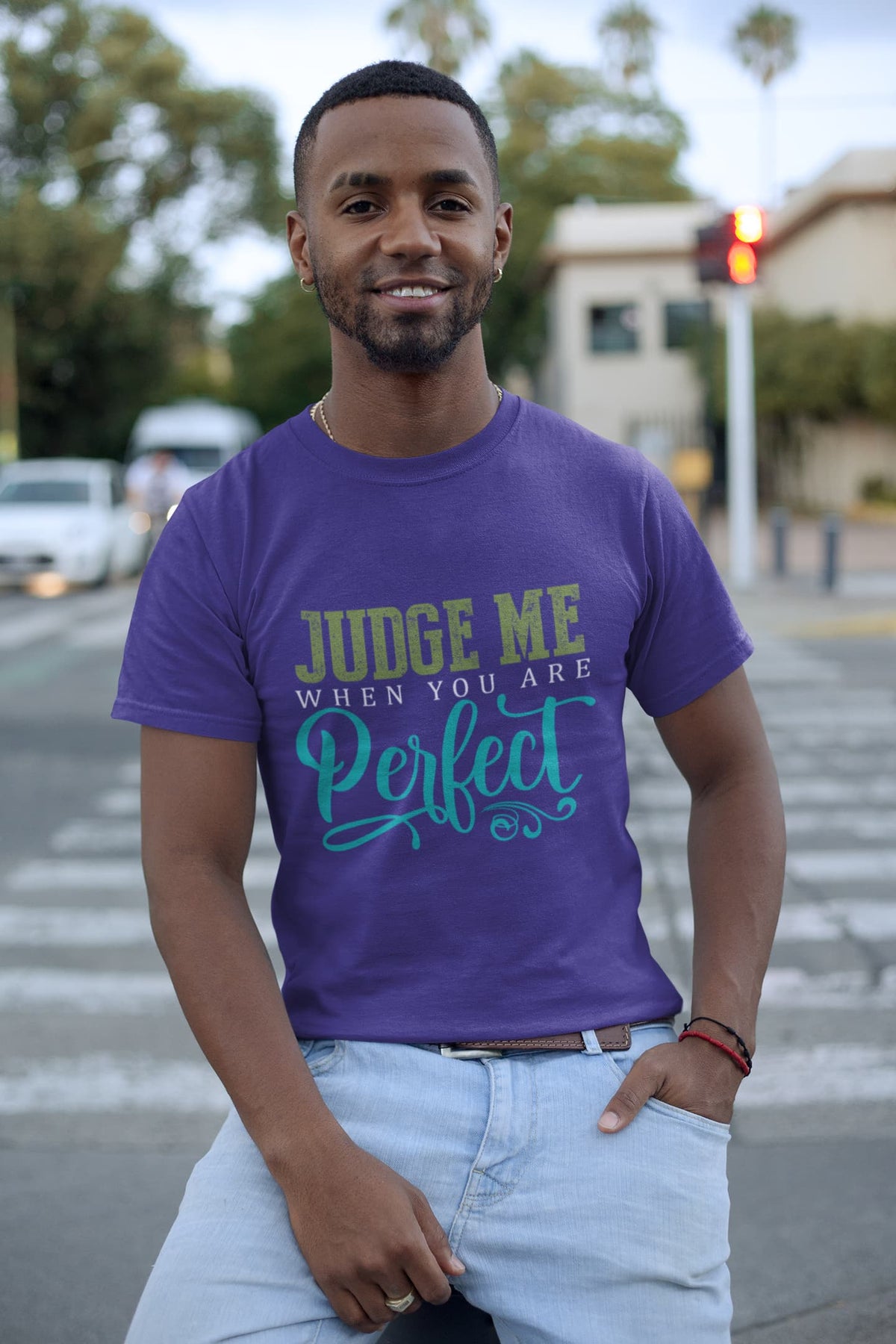 MENS PURPLE ROUNDNECK T-SHIRT