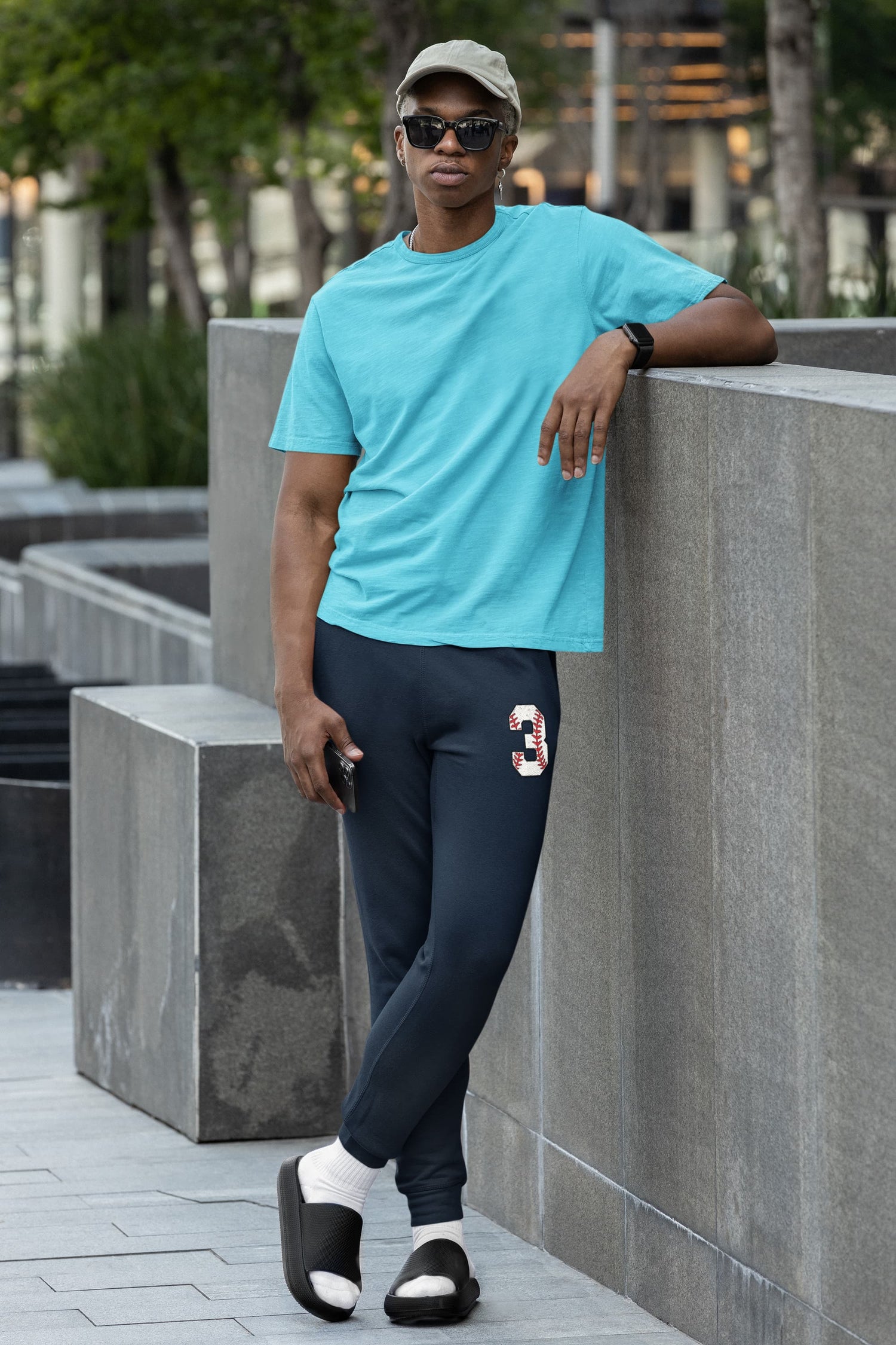 MENS NAVY BLUE JOGGERS 
