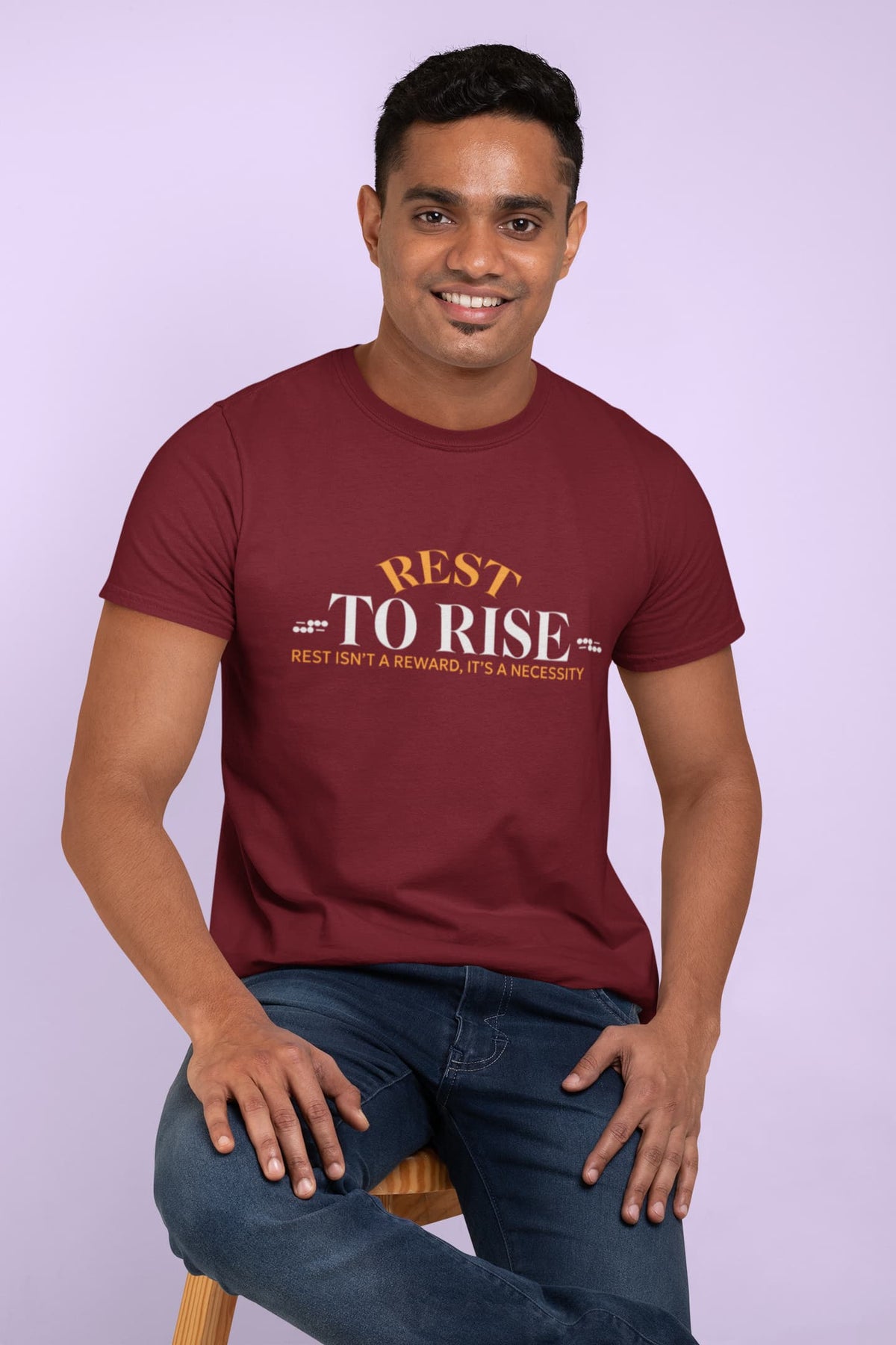 Karavirs® Rest Maroon graphic tee for men India