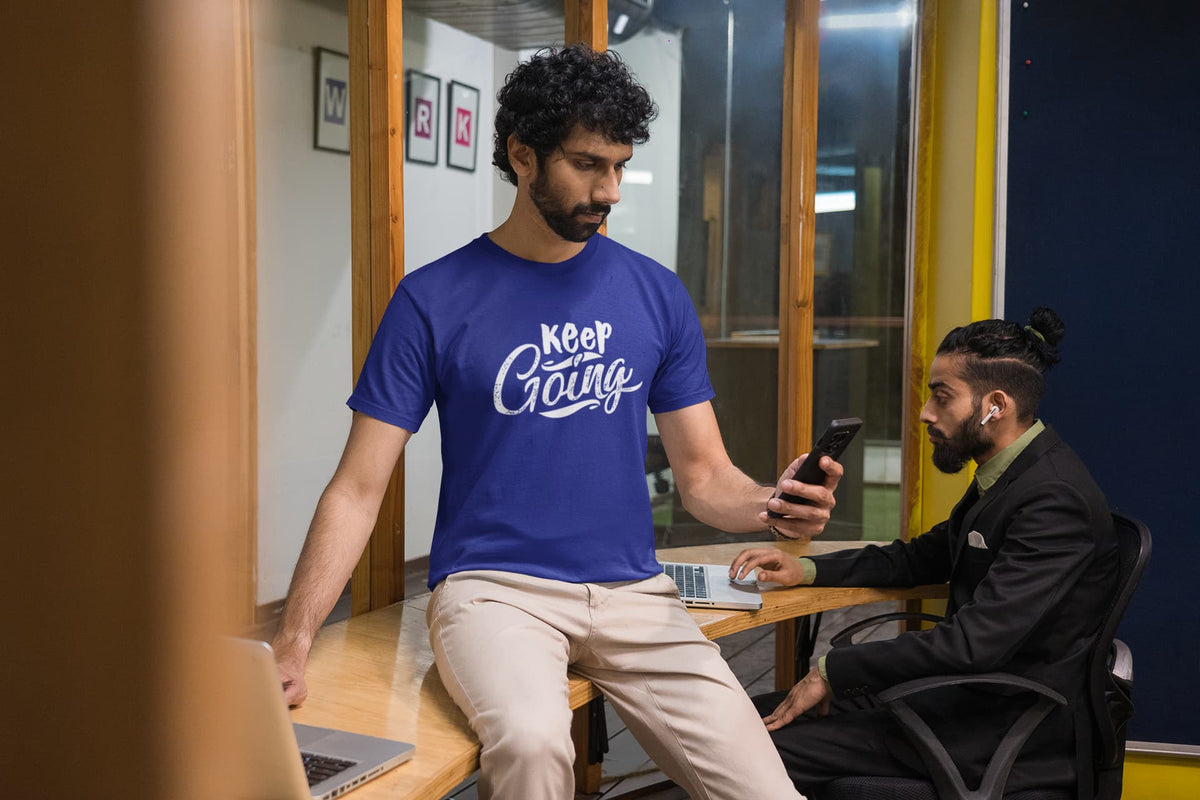 Karavirs® Avalanche Royal Blue graphic tee for men India