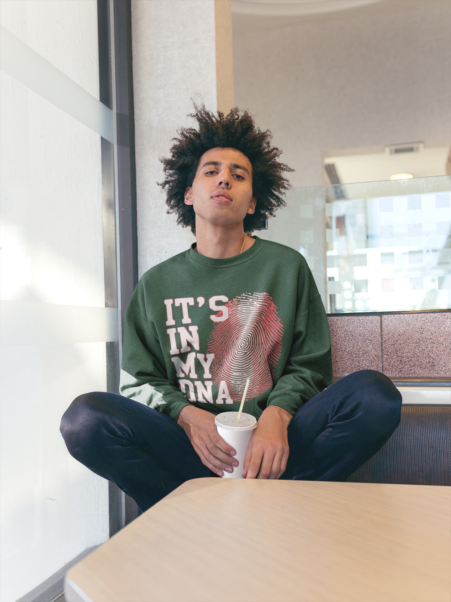 Men's Olive Green Sweatshirts