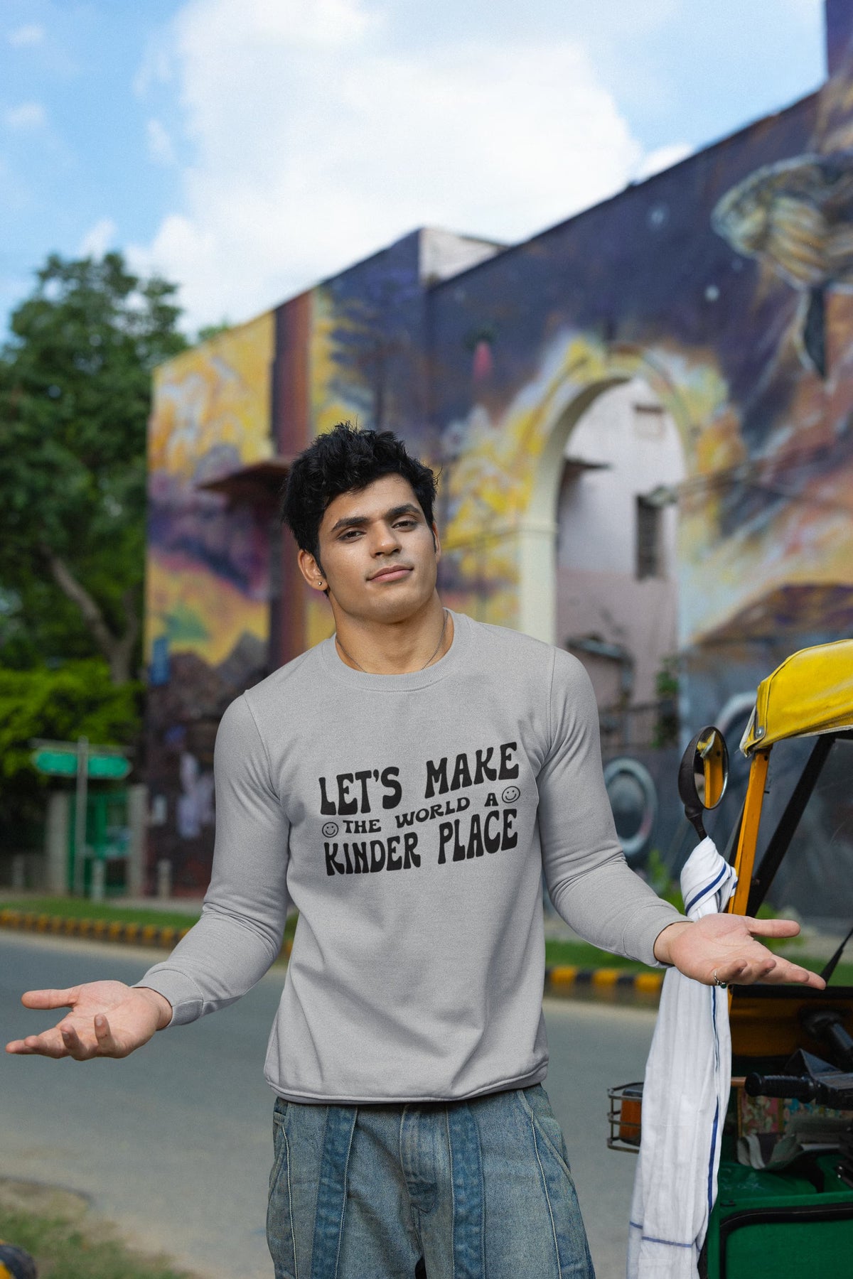 MENS MELANGE GREY SWEATSHIRT