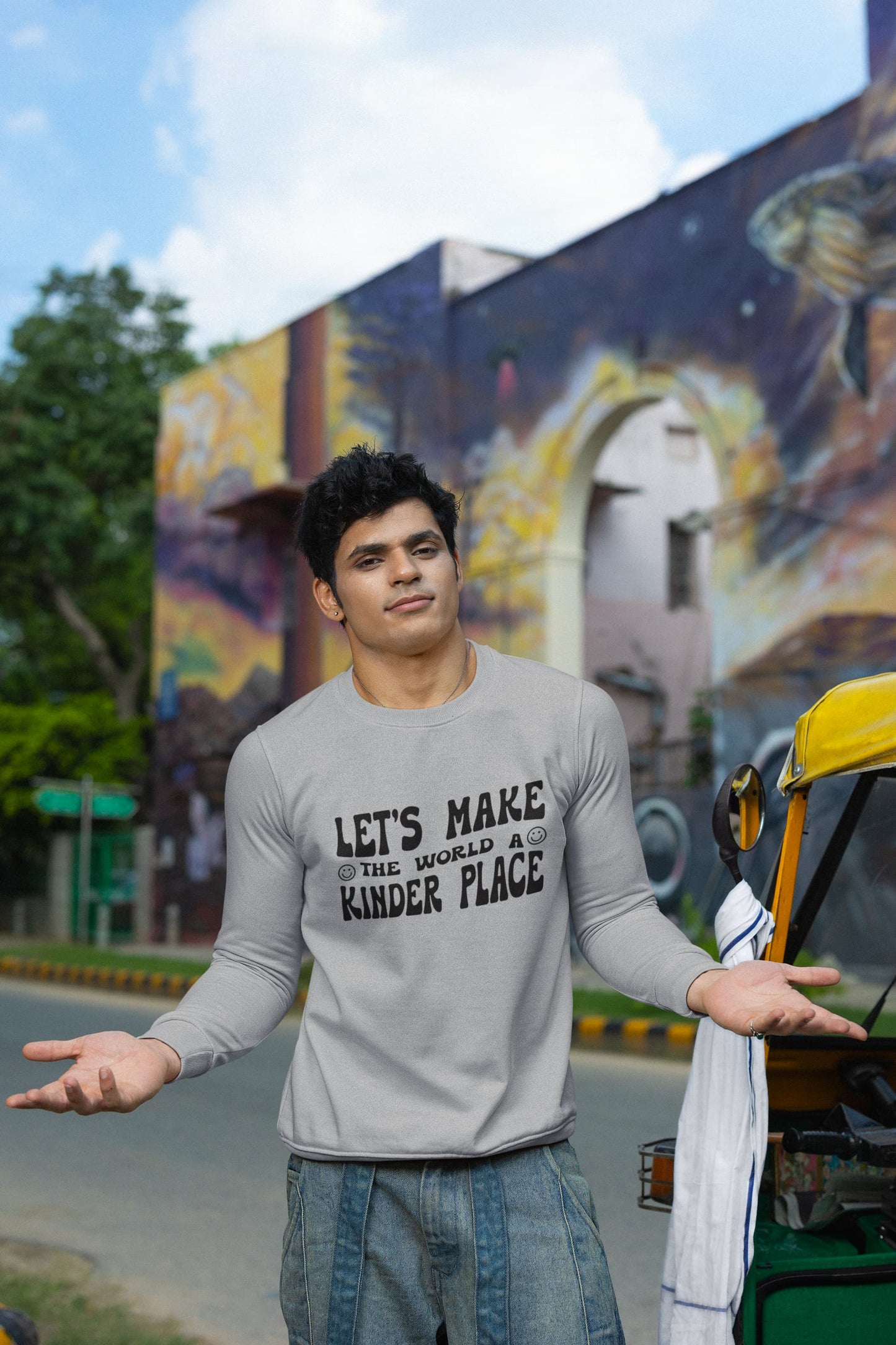 MENS MELANGE GREY SWEATSHIRT