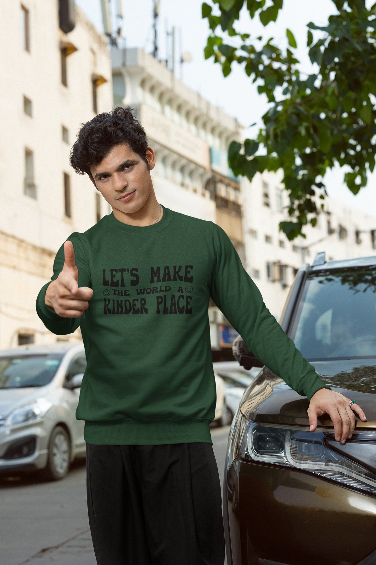 MENS OLIVE GREEN SWEATSHIRT