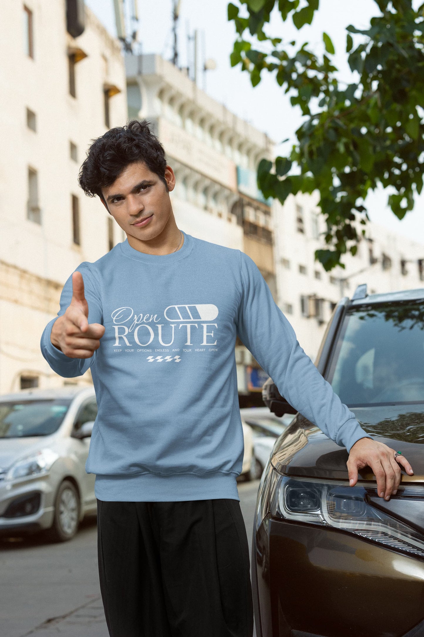MENS BABY BLUE SWEATSHIRT