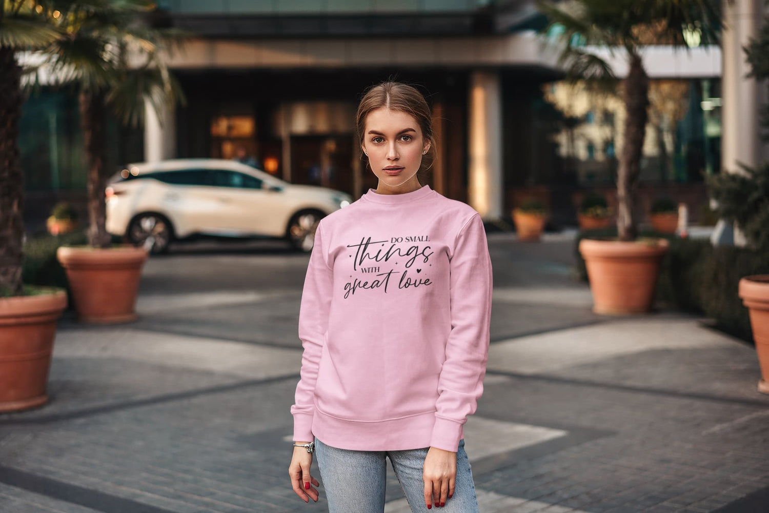 UNISEX LIGHT PINK SWEATSHIRT