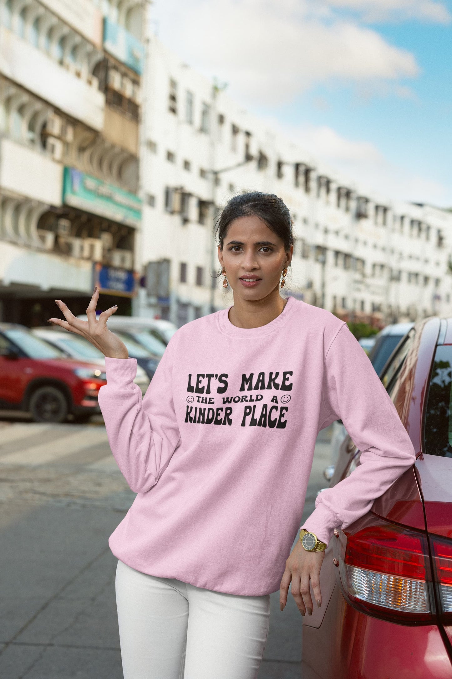 WOMENS LIGHT PINK SWEATSHIRT