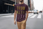 Men's Burgundy Round Neck T-shirts