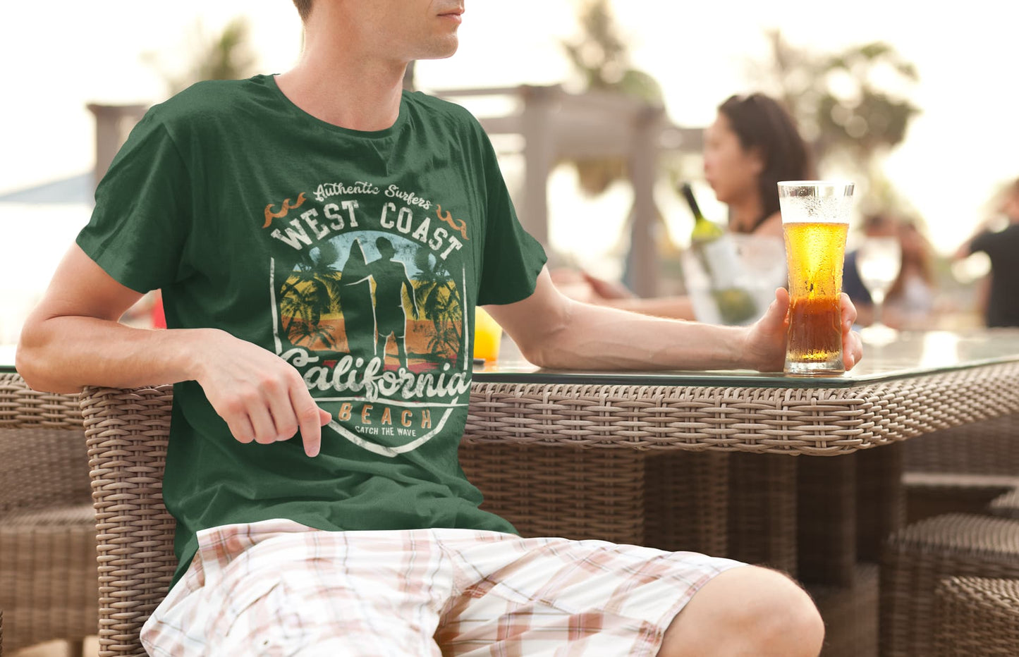 Men's Olive Green Round Neck T-shirts