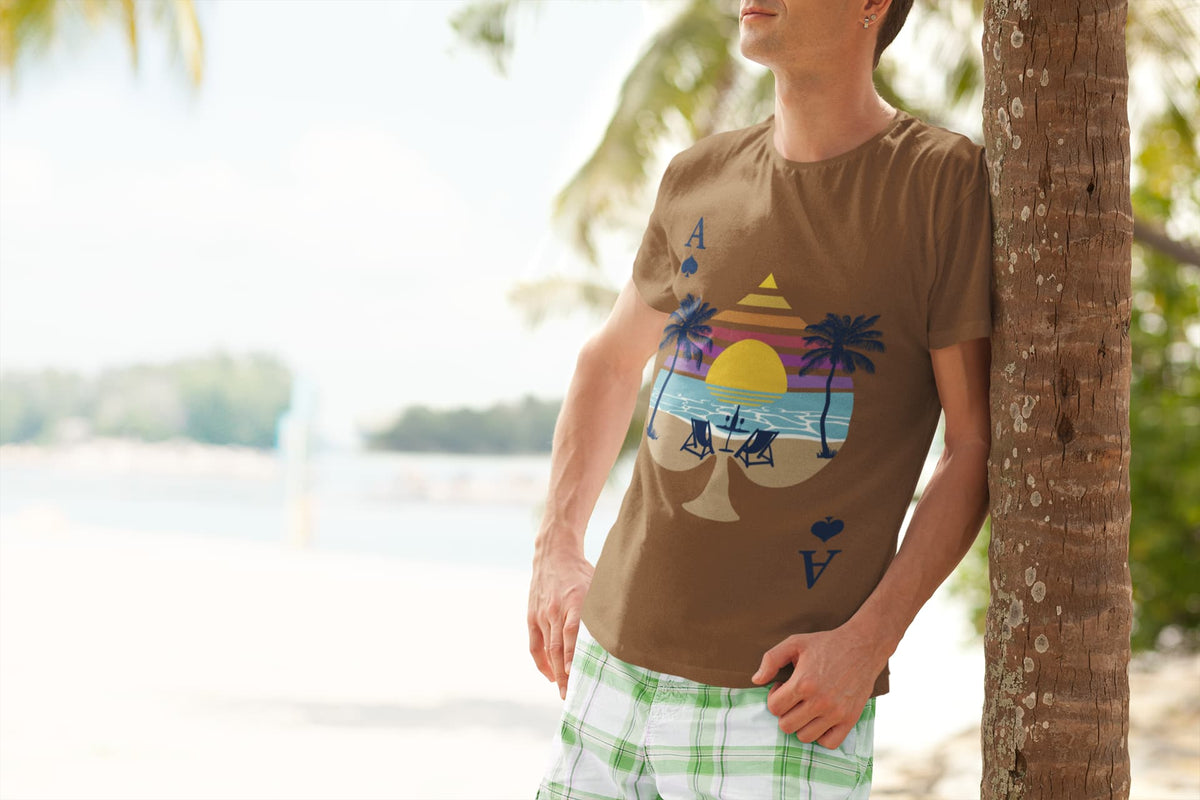 Men's Chocolate Brown Round Neck T-shirt